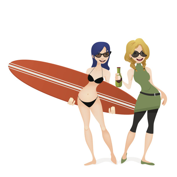 海滩上快乐的朋友图片下载