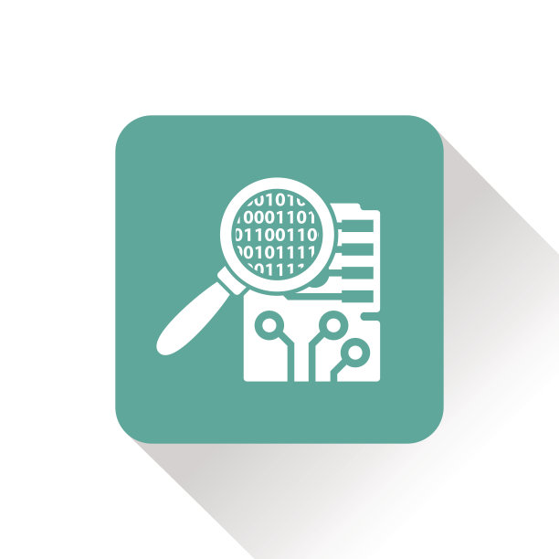 电路板检查平面图标。数字服务矢量图图片下载