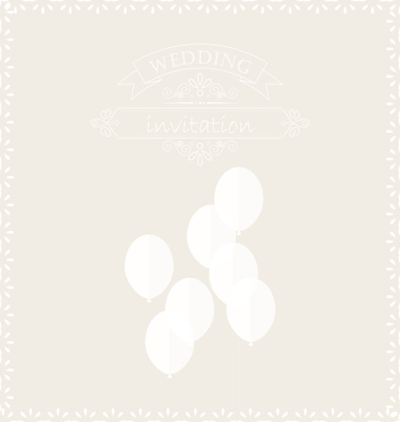 婚礼请柬上的一组气球图片下载