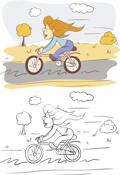 女孩的自行车图片下载