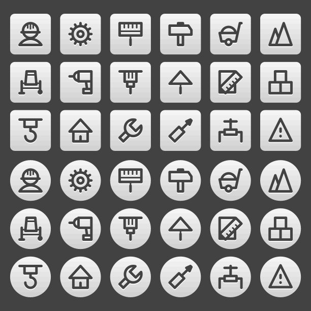 灰色图标设置修复建设图片下载