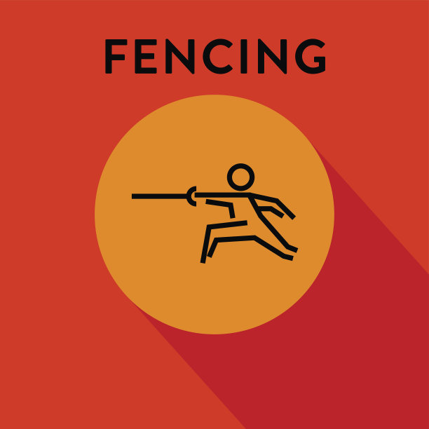 带有线性矢量的现代击剑图标图片下载