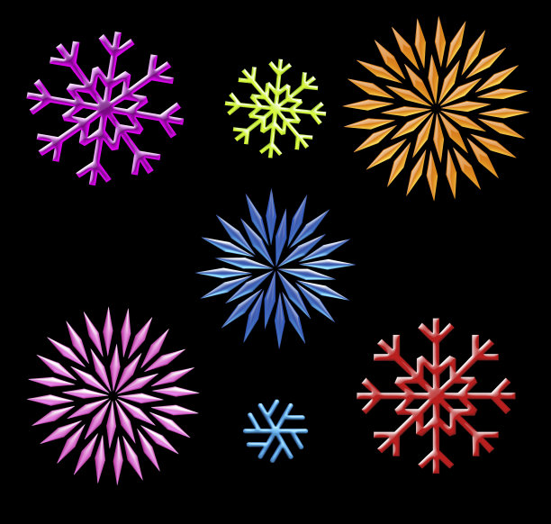彩虹雪花剪辑艺术上的黑色图片下载