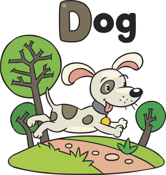 小狗或小狗，代表ABC。字母D图片下载