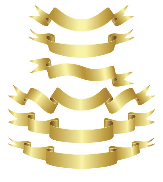 一套金色丝带图片下载