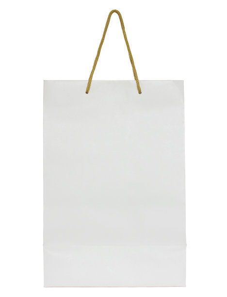 白色纸袋孤立白色图片下载