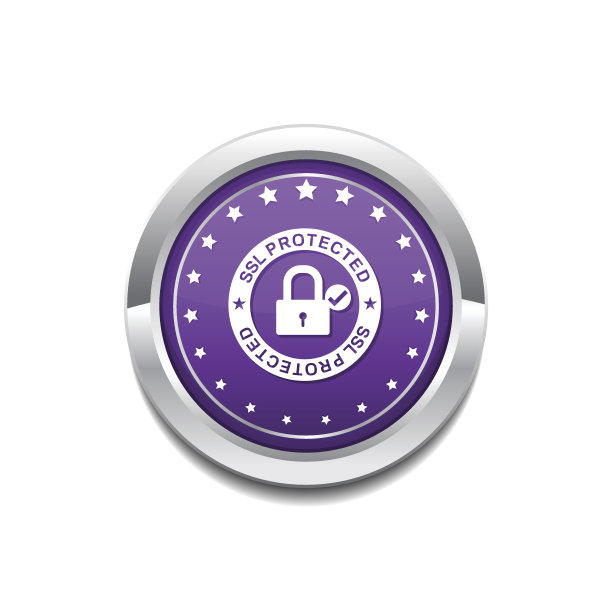 SSL保护链接紫色矢量图标按钮图片下载