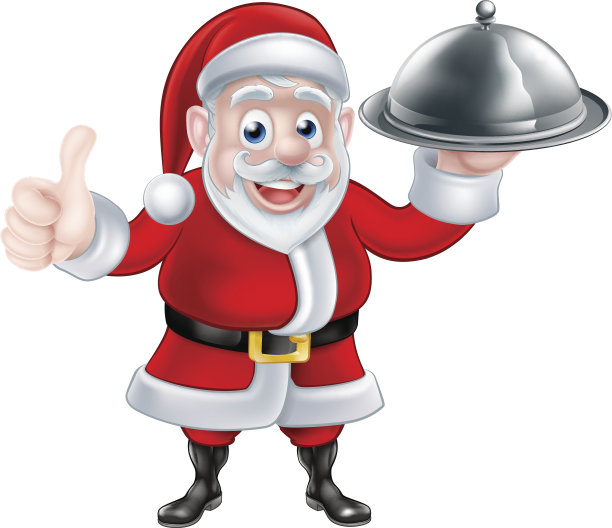 卡通圣诞老人拿着食物图片下载