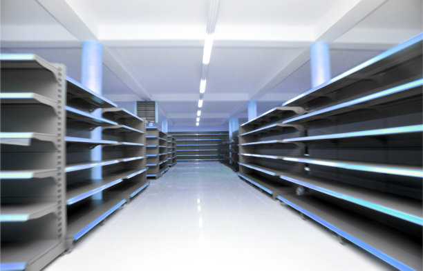 空的超市货架素材图片