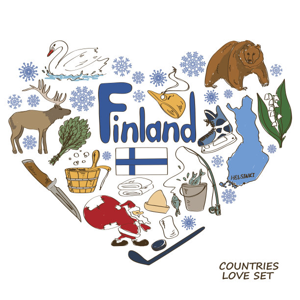 芬兰的符号在心形概念图片下载