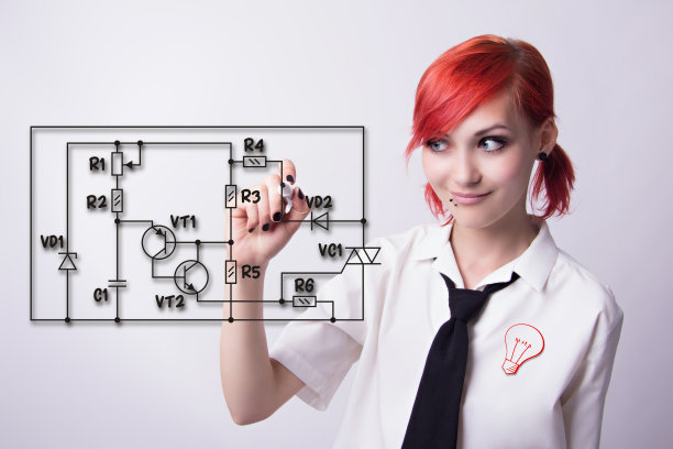 女孩画了记号笔电子电路图片下载