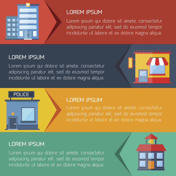 现代平面城市背景信息图图片下载