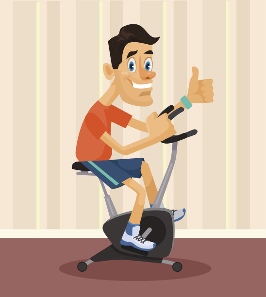 骑行男子矢量扁平插画图片下载