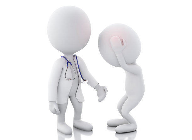 3d医生，检查病人的头痛。图片下载