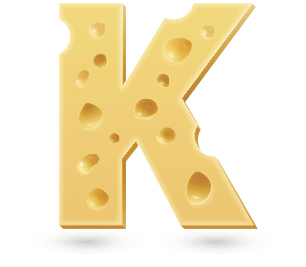 奶酪K的信。符号孤立在白色上。图片下载