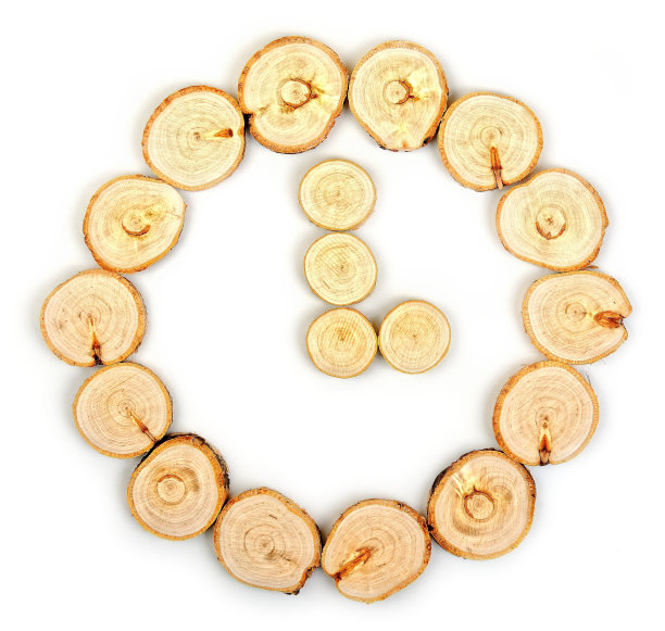 木制时钟，手表图标上的白色背景图片下载