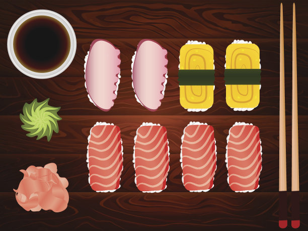 生鱼片套酱油姜筷子木8图片下载