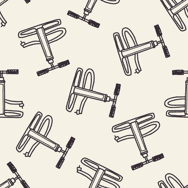 充气工具doodle无缝图案背景图片下载