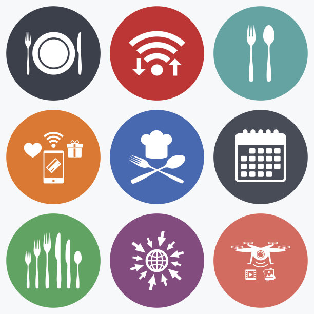 盘子盘子与刀叉的图标。首席帽子图片下载