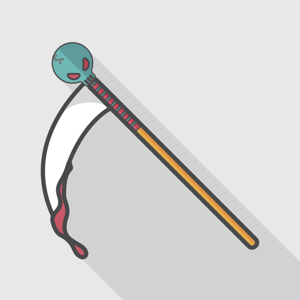 万圣节镰刀服装与长影子的图标，eps10图片下载