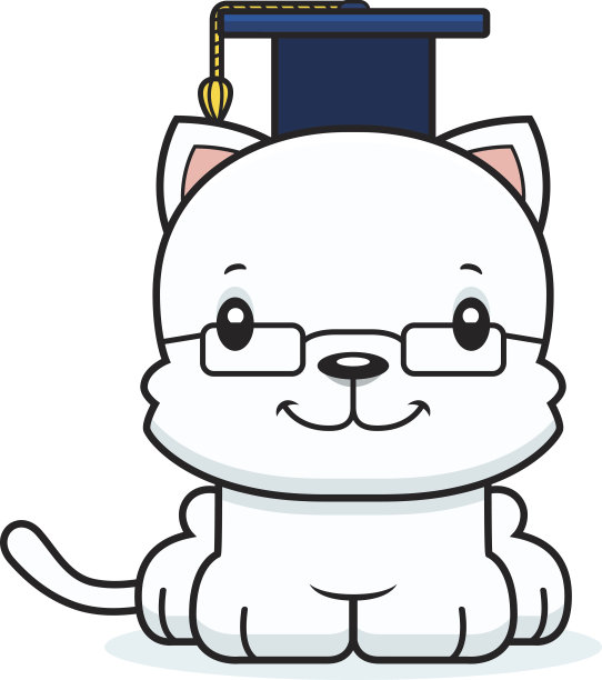 卡通微笑老师小猫图片下载