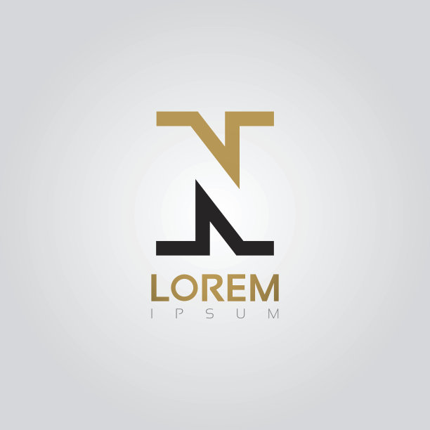 矢量图形优雅的轮廓字母符号两种颜色图片下载