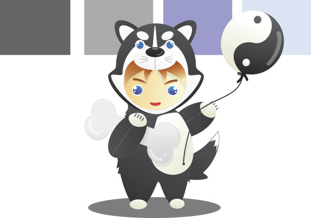 小孩穿着狗的生肖服装图片下载