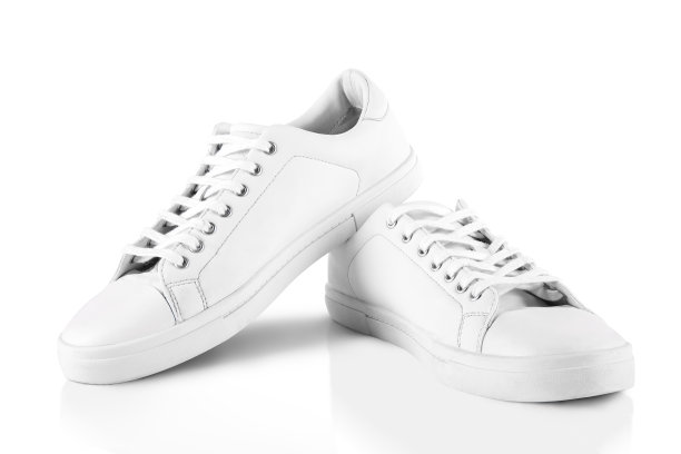 白色运动鞋孤立在白色与剪切路径图片下载