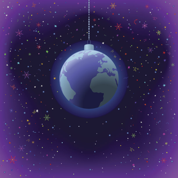 圣诞背景，太空中的地球图片下载