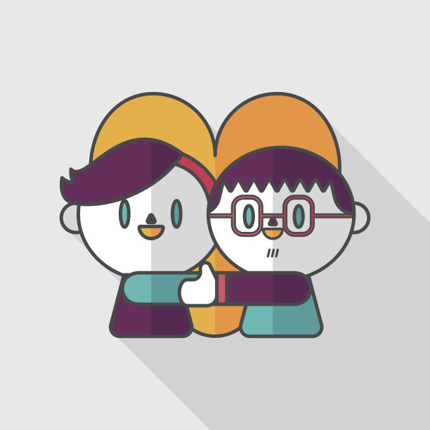 情人节情侣长影子图标，eps10图片下载