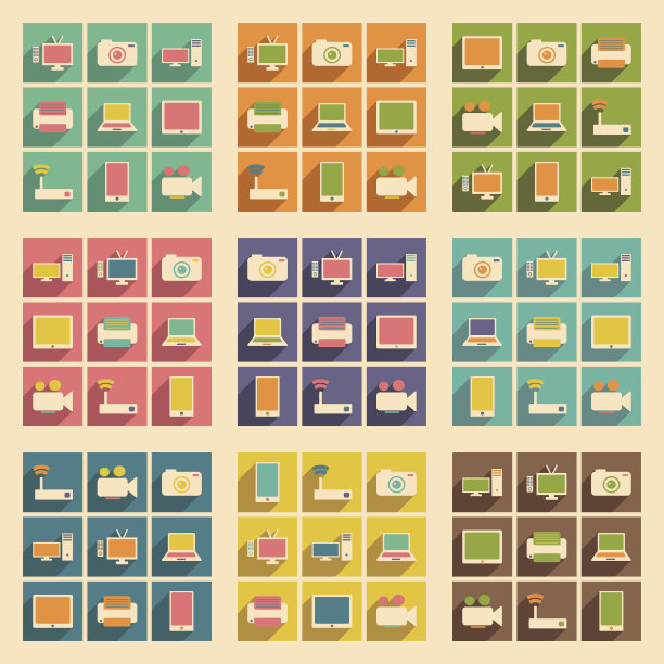 平带阴影概念和移动应用技术图标图片下载