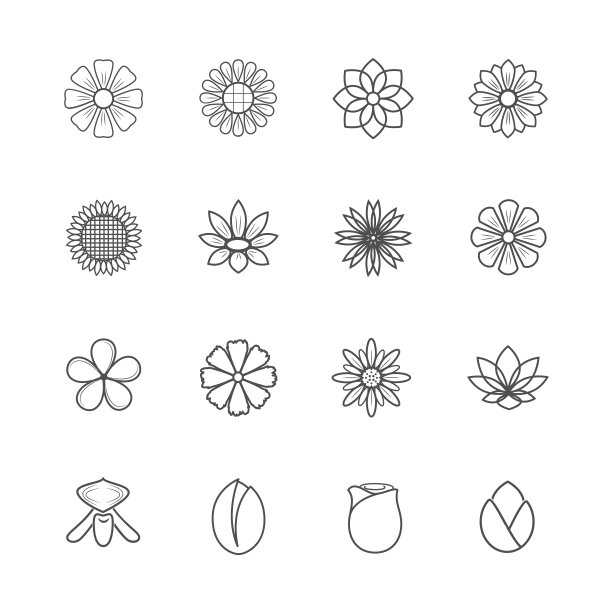 花朵图标矢量素材图片