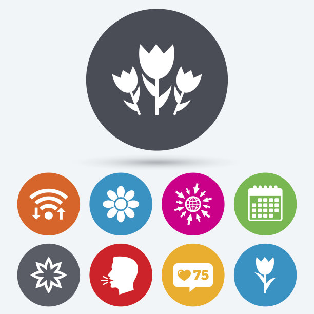 花朵图标。玫瑰花束的象征。图片下载