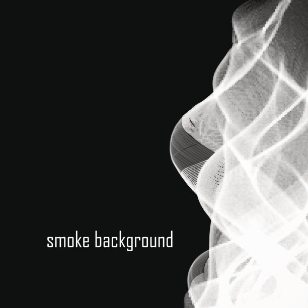 抽象烟孤立在黑色。矢量插图。每股收益10图片下载