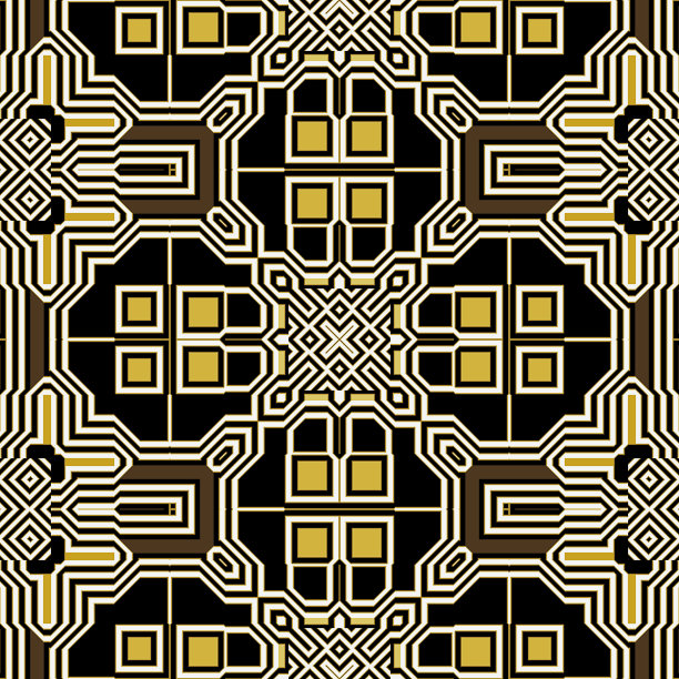 抽象无缝复古几何图案图案图片下载