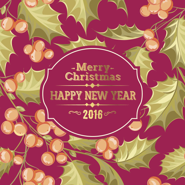 圣诞槲寄生节日卡片图片下载