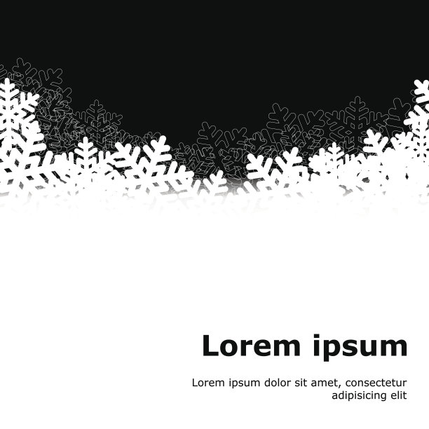 黑色背景上的雪花图片下载