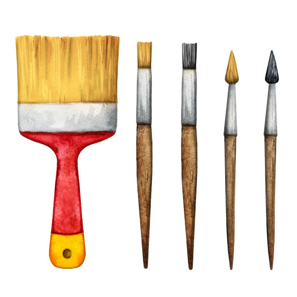 水彩画笔图片下载