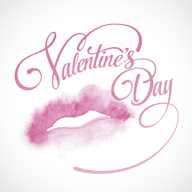 用水彩画的嘴唇。矢量图图片下载