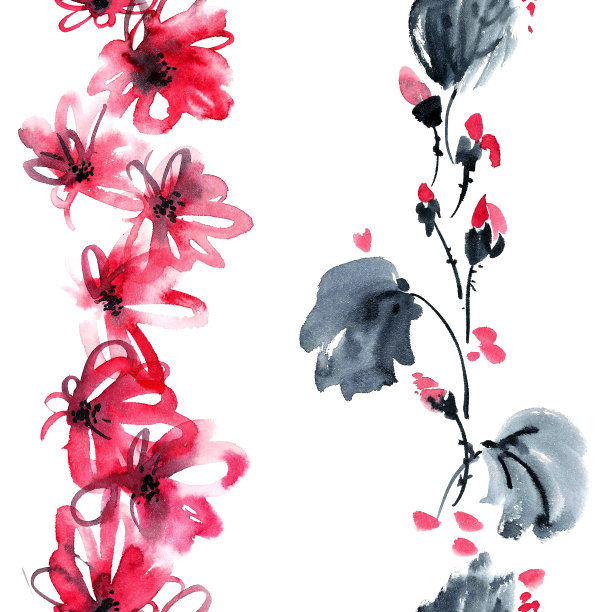 红花无缝图案图片下载