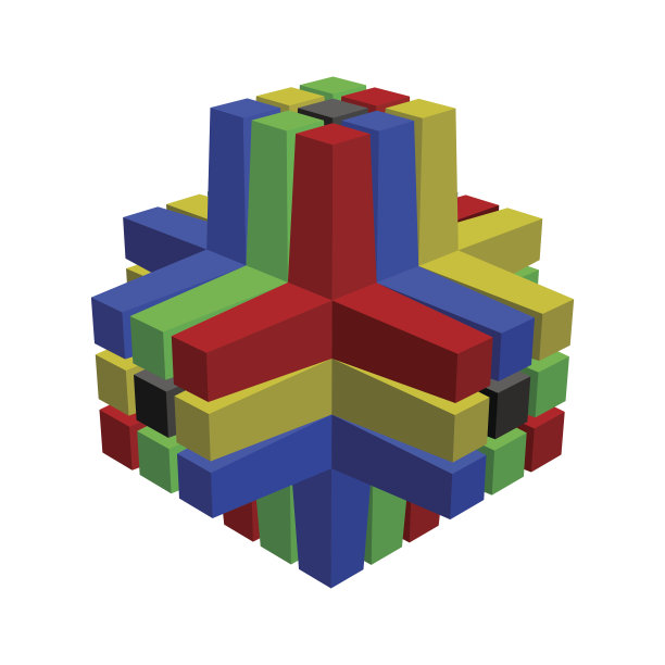 抽象几何三维对象。矢量插图。图片下载