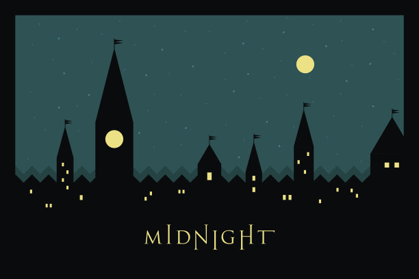 矢量海报:午夜素材图片