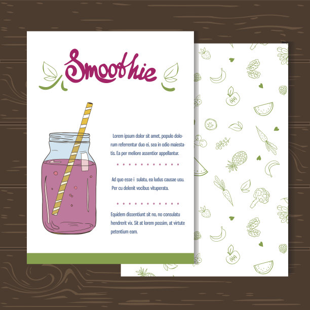 卡片与手绘冰沙在一个罐子图片下载