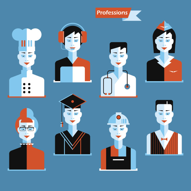 的职业。平的图标。图片下载