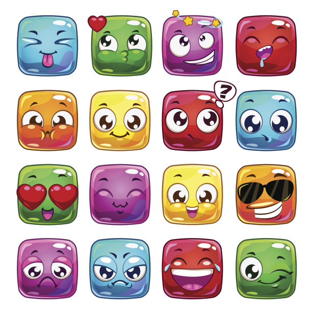 有趣的卡通方形果冻人物图片下载