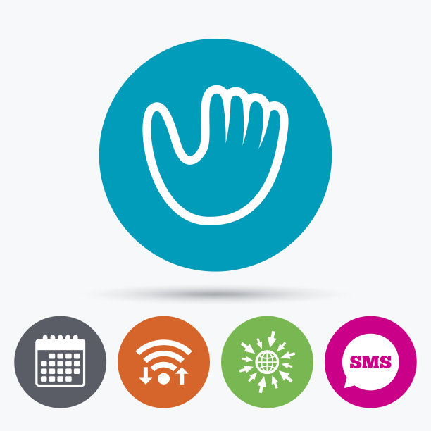 棒球手套标志图标。运动的象征。图片下载