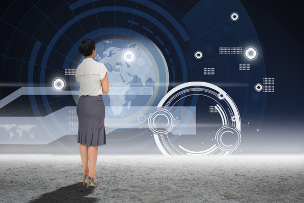 女商人站立的合成图像图片下载