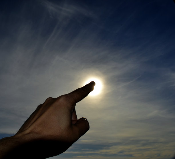 指向太阳的路标图片下载