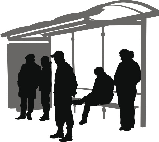 公共汽车站图片下载