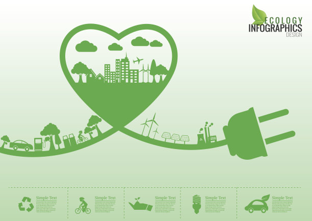 摘要生态连接概念背景。矢量信息图图片下载